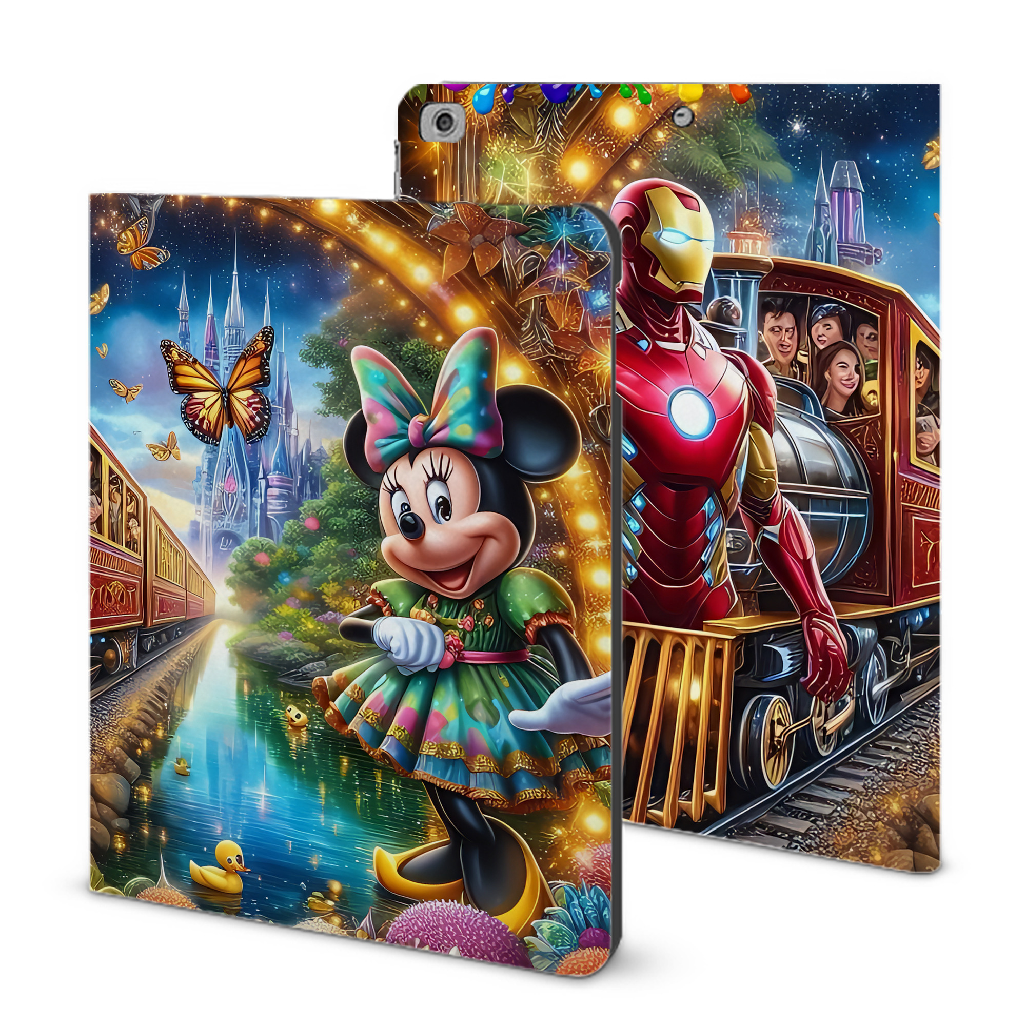 （画像用） ミッキーマウス Mickey Mouse IPad ケース ブック型 PUレザー TPU 耐衝撃 軽量 薄型 ペン収納なし 全面保護 IPad 各モデル対応